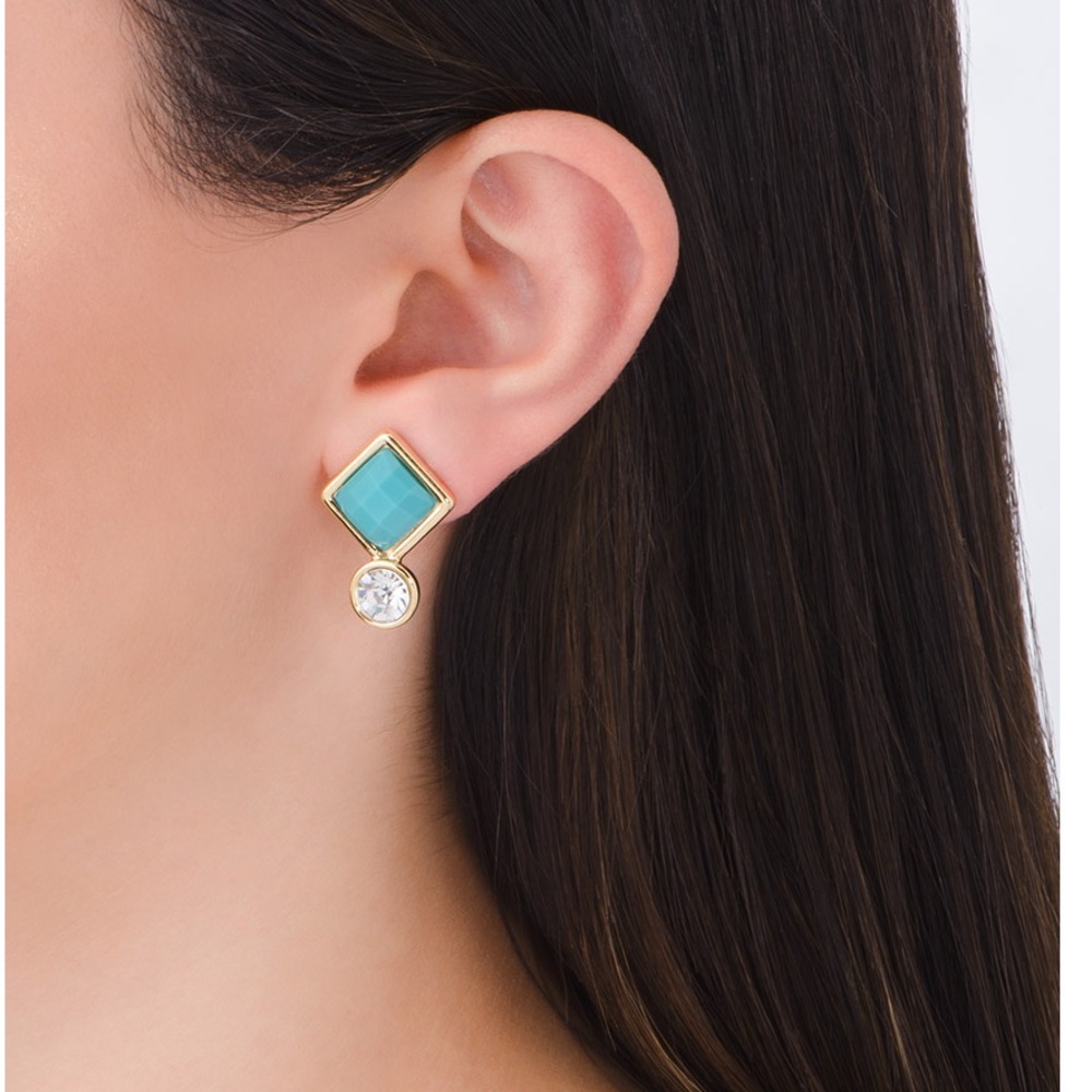 Elegant Gold and Turquoise Earrings (Nice & Bella)